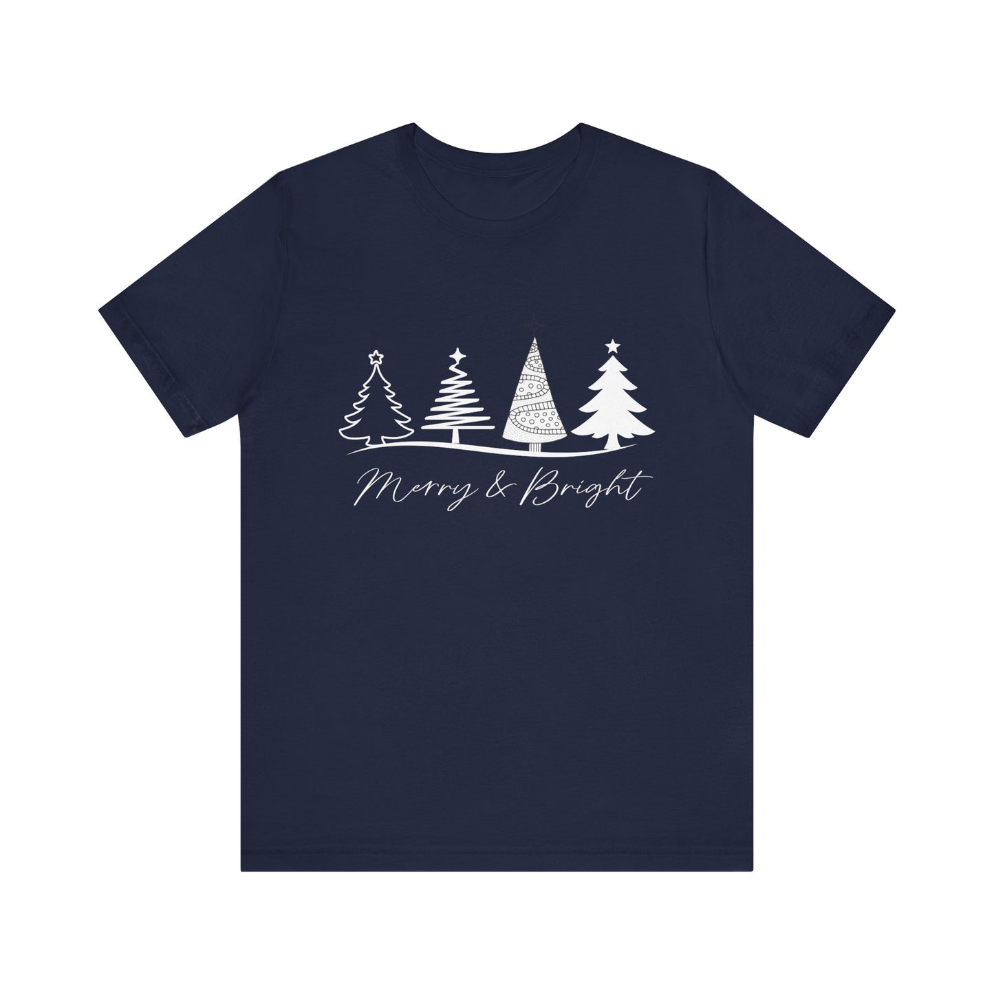 Merry and Bright: Festive White Ink Christmas T-Shirt