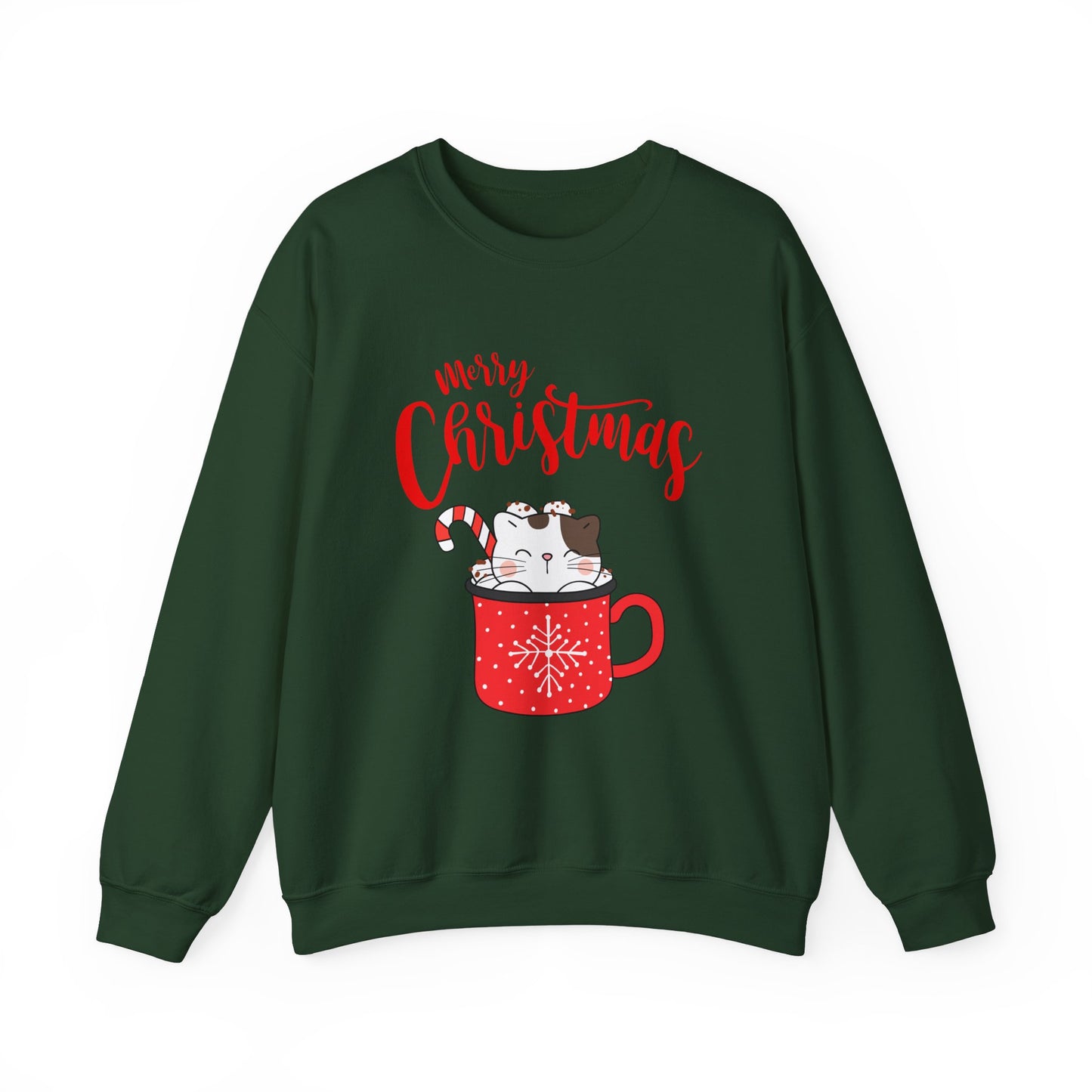 Christmas Cuteness: Kitty in a Cup Crewneck