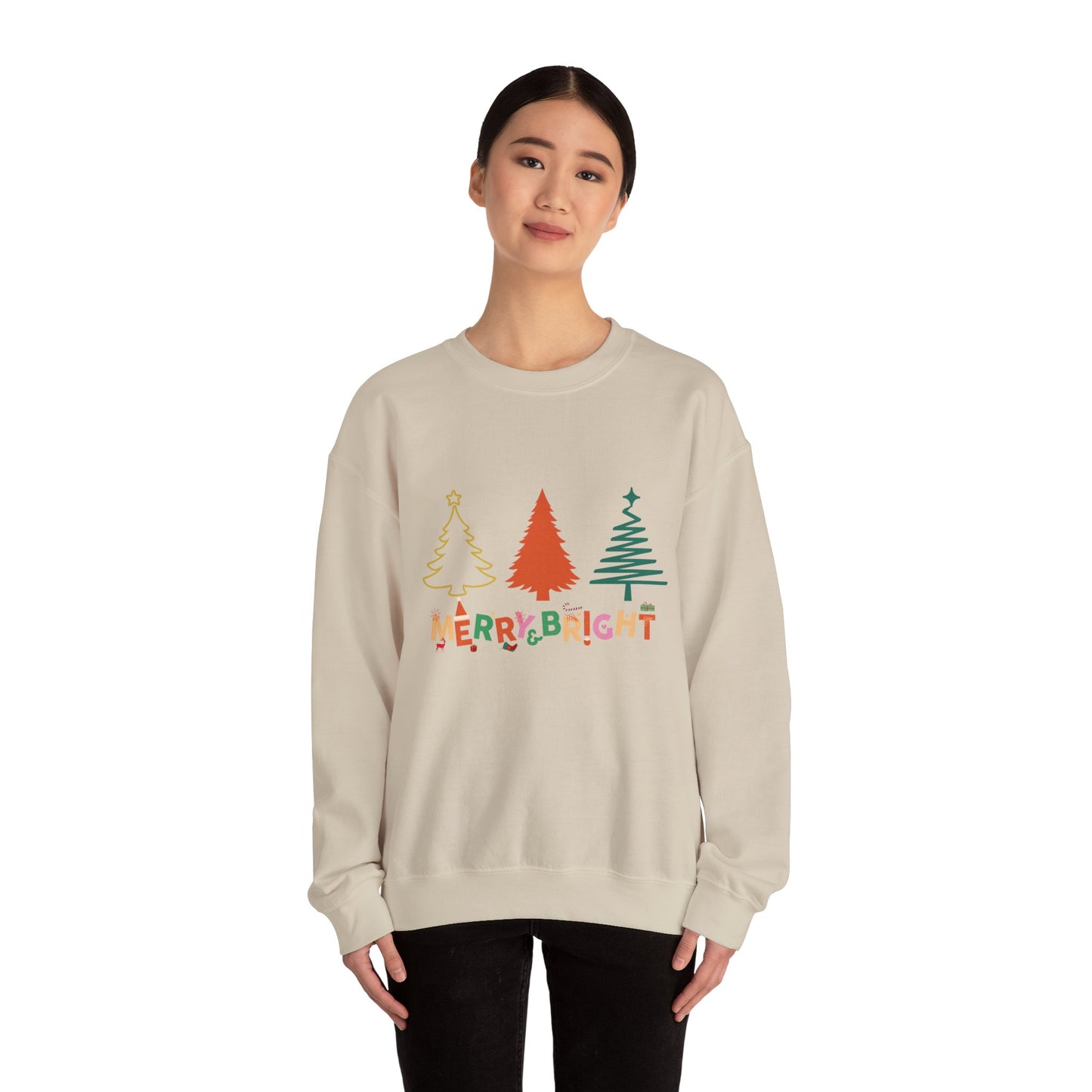 Merry and Bright Cute Christmas Crewneck