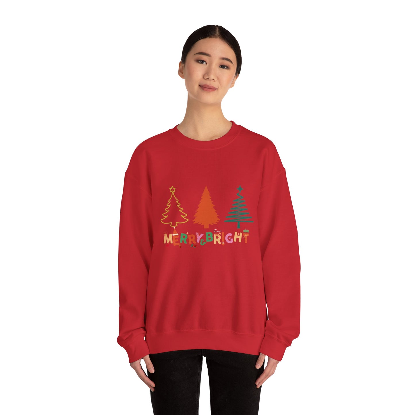 Merry and Bright Cute Christmas Crewneck