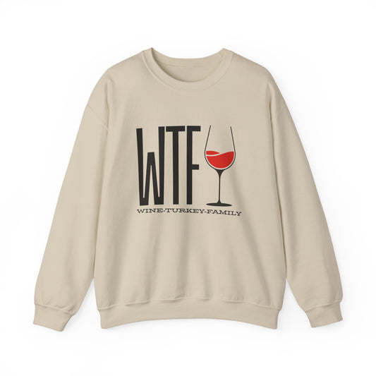 Wine, Turkey, & Family Vibes Thanksgiving Crewneck