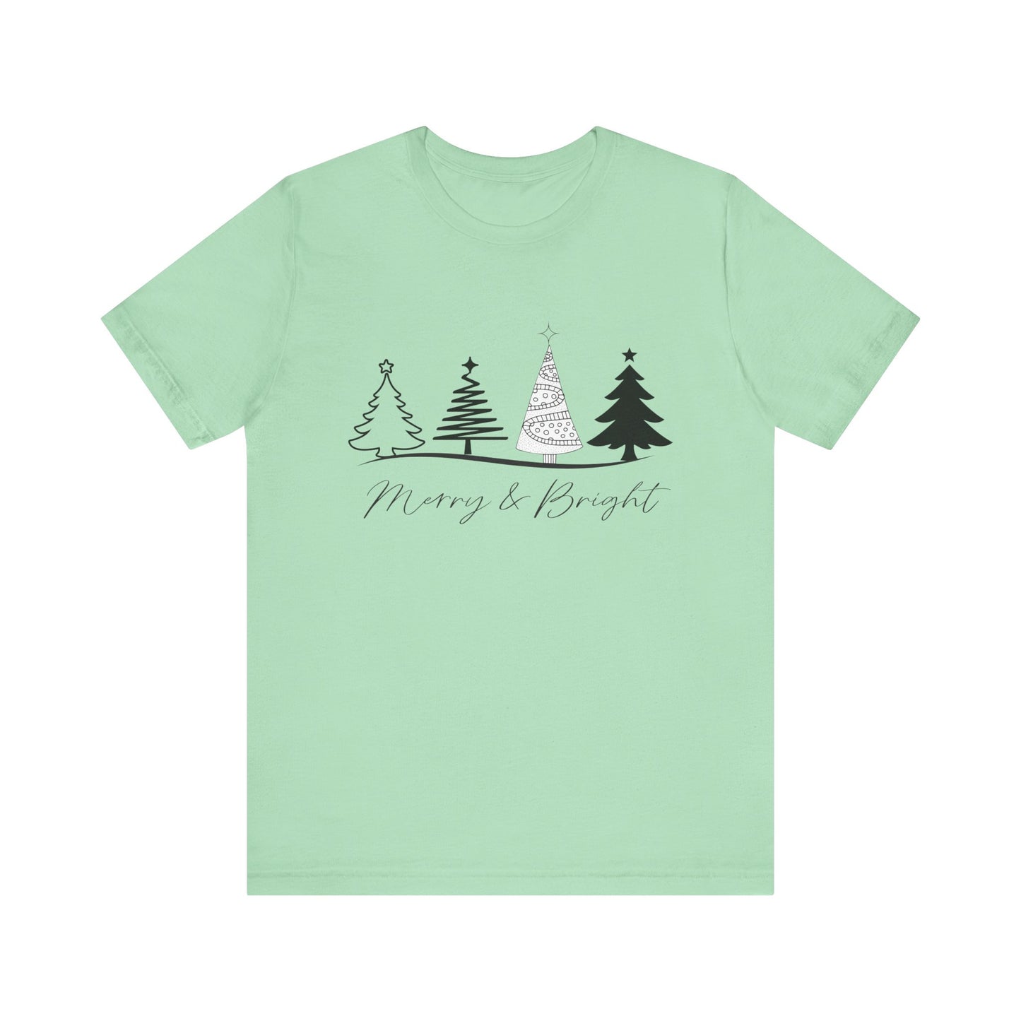 Merry and Bright: Festive Black Ink Christmas T-Shirt