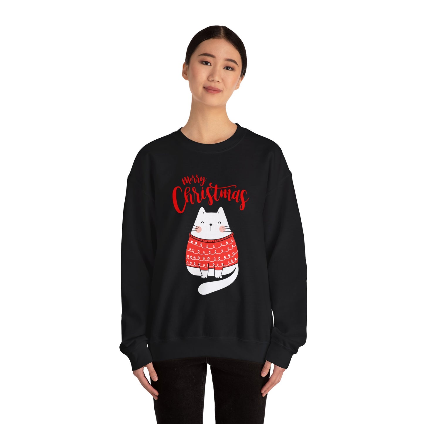 Purrfectly Merry: Cat in festive mood Crewneck