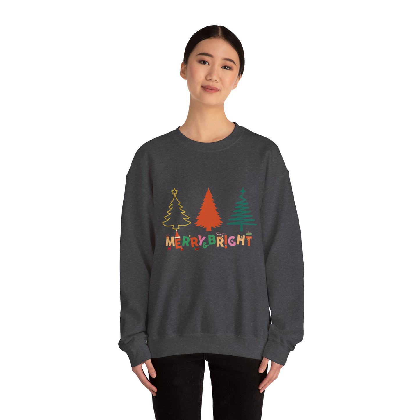 Merry and Bright Cute Christmas Crewneck