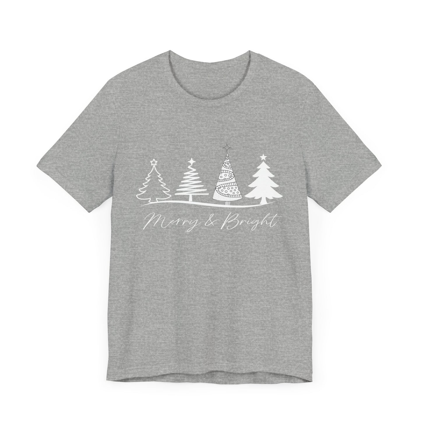 Merry and Bright: Festive White Ink Christmas T-Shirt