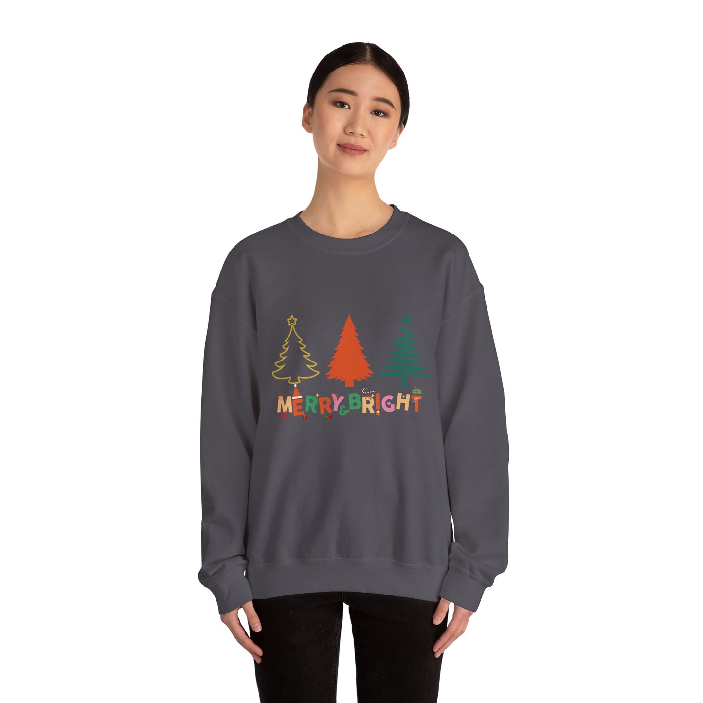 Merry and Bright Cute Christmas Crewneck