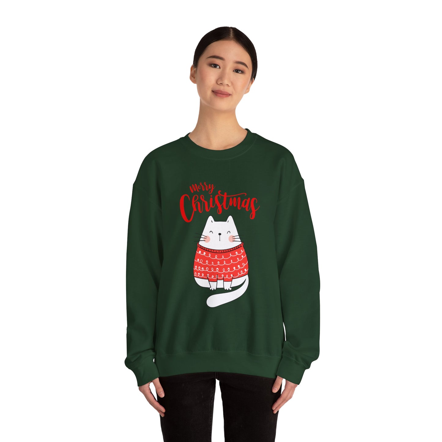 Purrfectly Merry: Cat in festive mood Crewneck