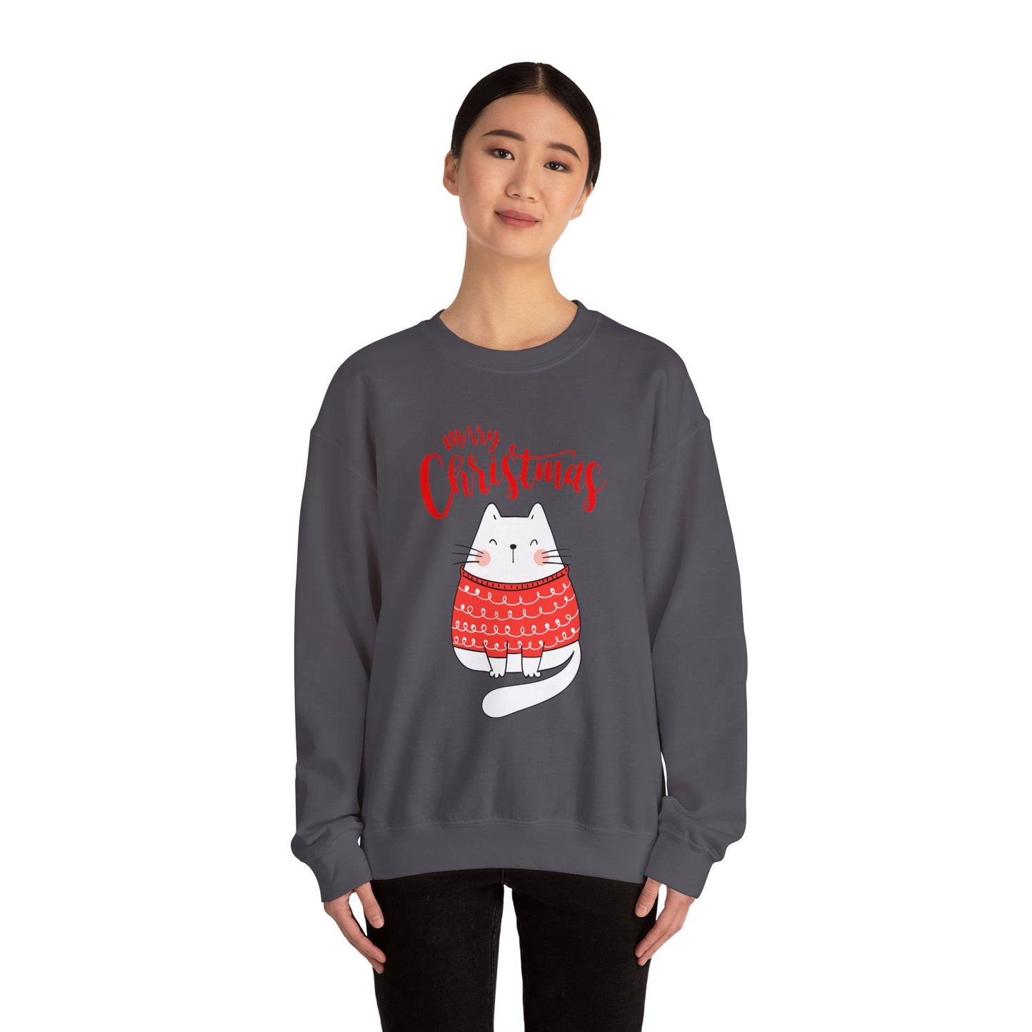 Purrfectly Merry: Cat in festive mood Crewneck