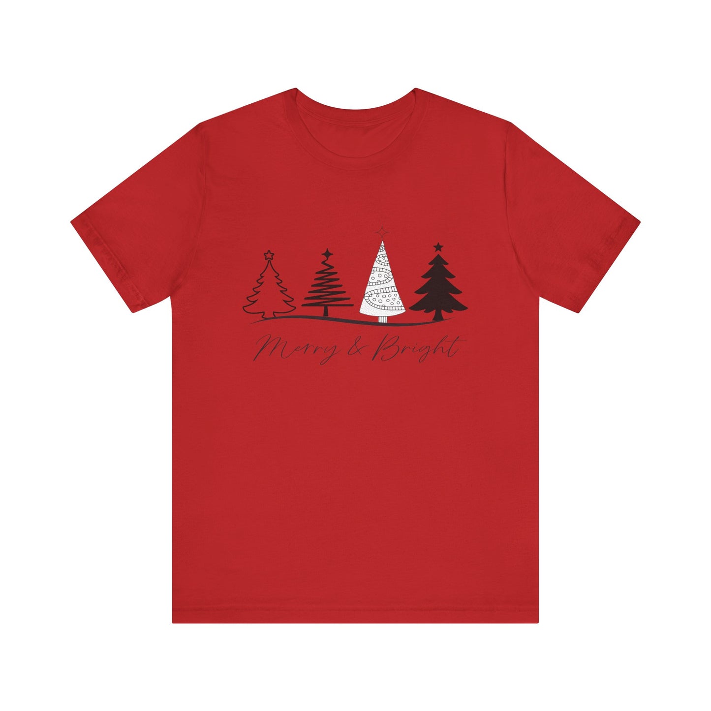 Merry and Bright: Festive Black Ink Christmas T-Shirt