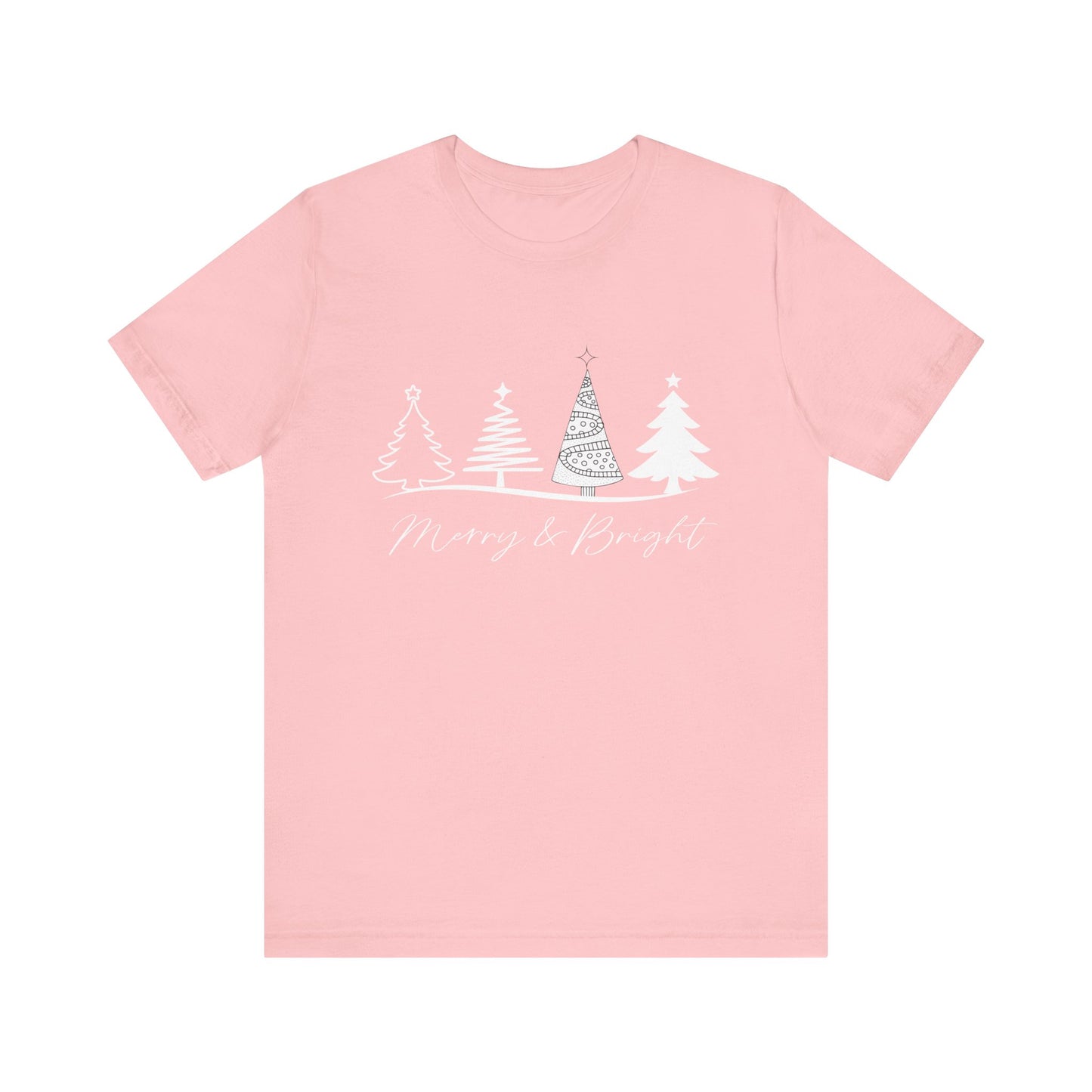 Merry and Bright: Festive White Ink Christmas T-Shirt