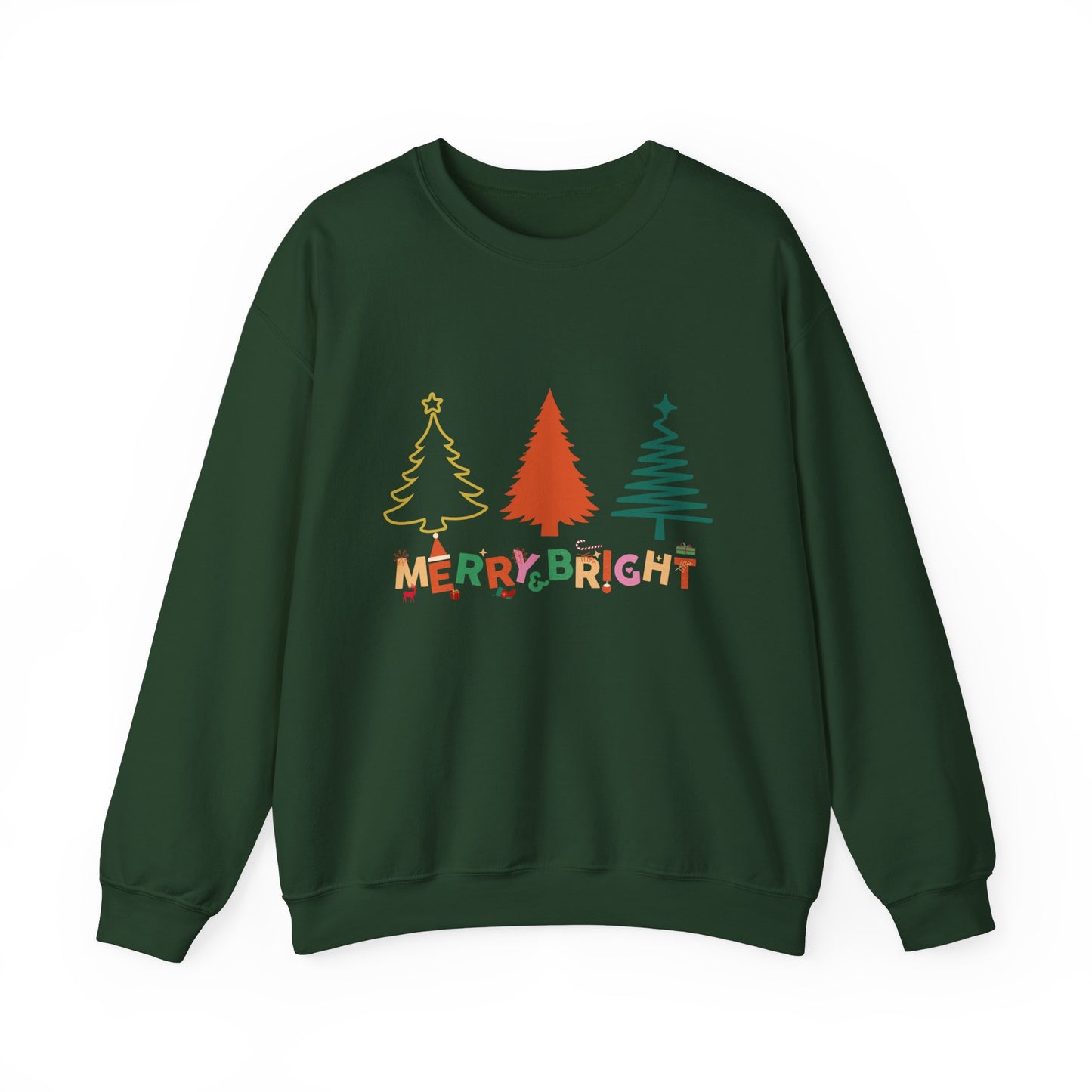 Merry and Bright Cute Christmas Crewneck