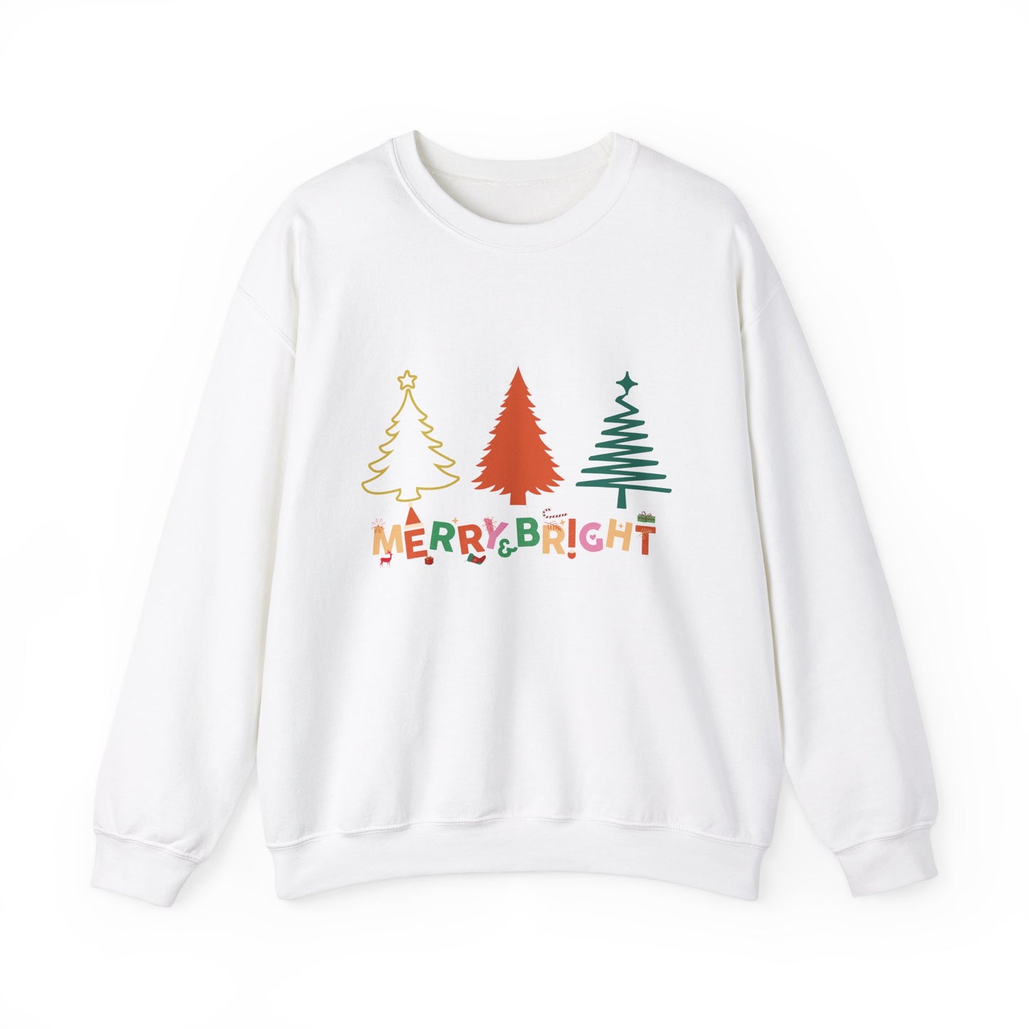 Merry and Bright Cute Christmas Crewneck