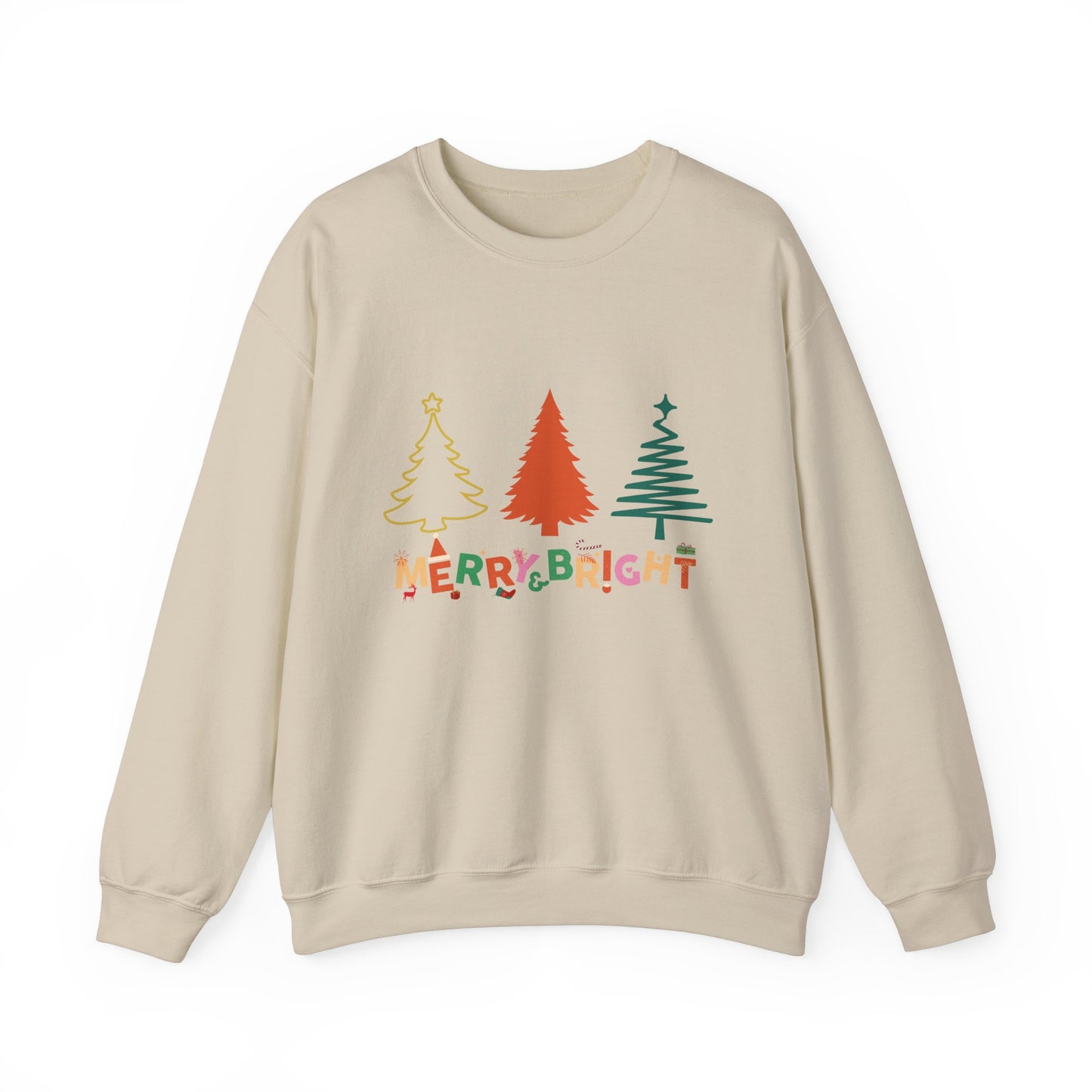 Merry and Bright Cute Christmas Crewneck