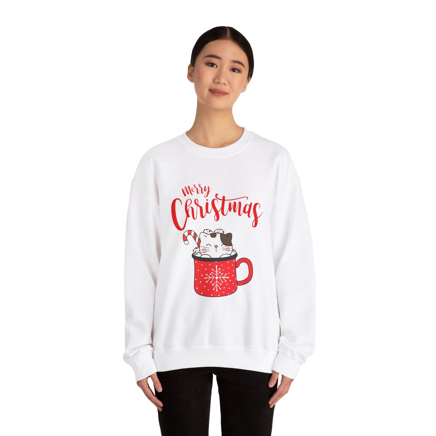 Christmas Cuteness: Kitty in a Cup Crewneck