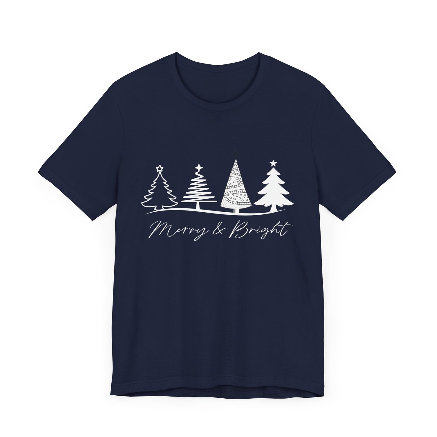 Merry and Bright: Festive White Ink Christmas T-Shirt