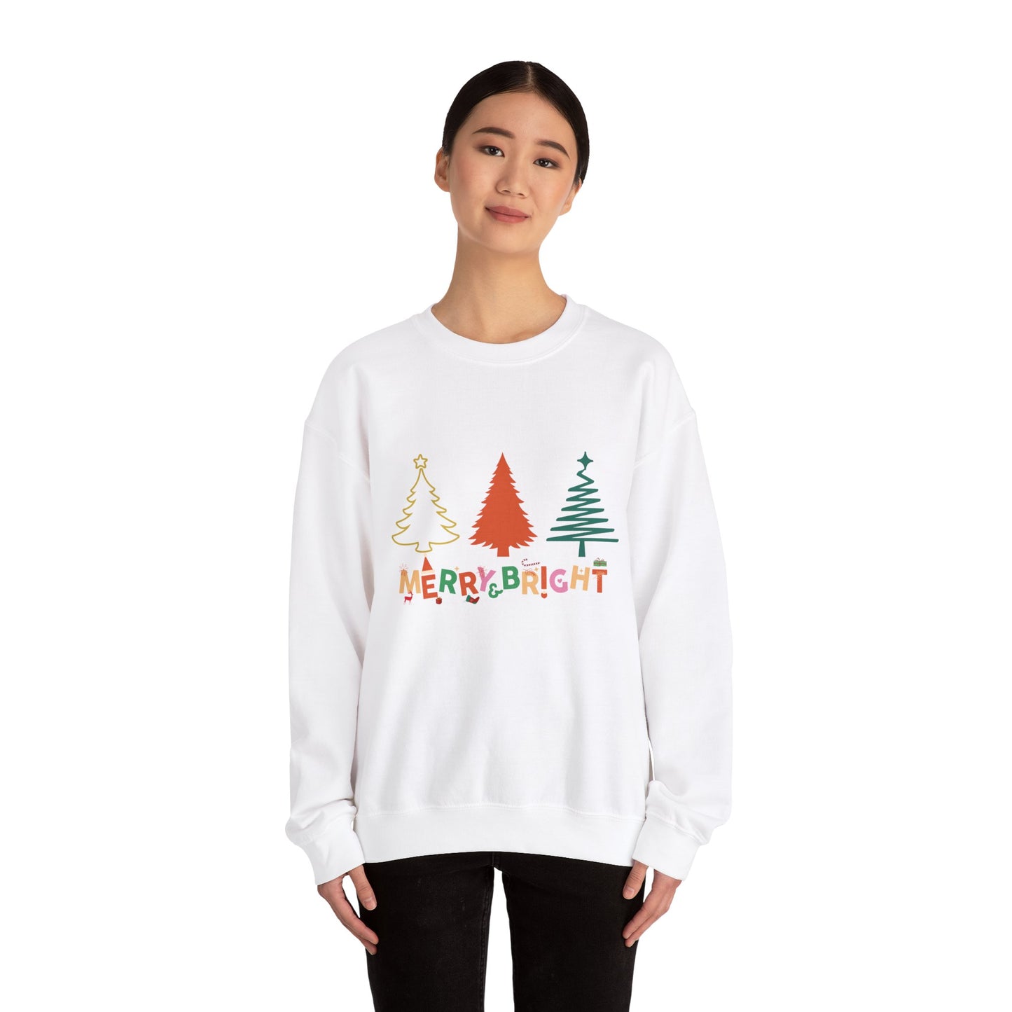 Merry and Bright Cute Christmas Crewneck