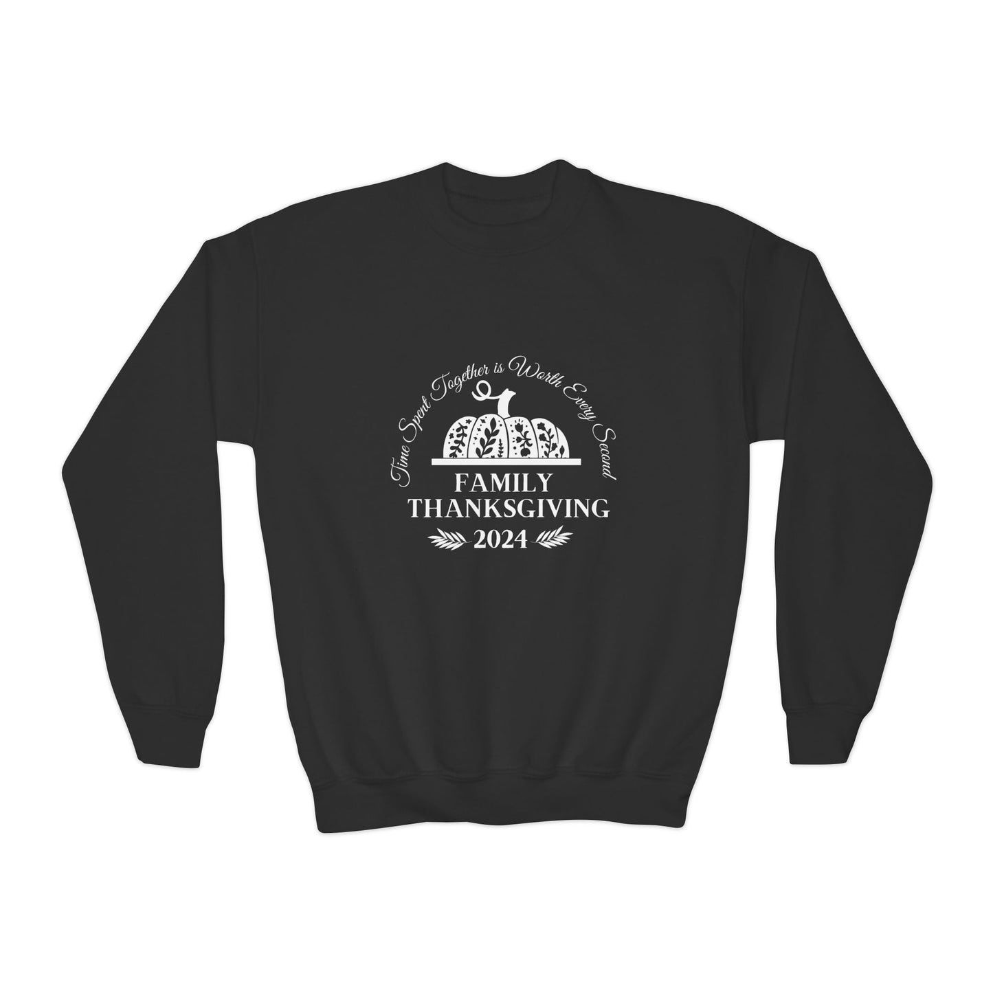 Family Thanksgiving 2024 Youth Crewneck Sweatshirt