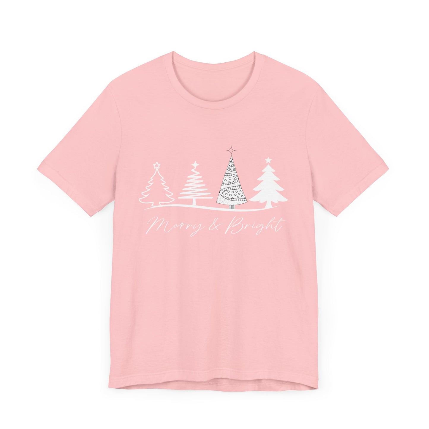 Merry and Bright: Festive White Ink Christmas T-Shirt