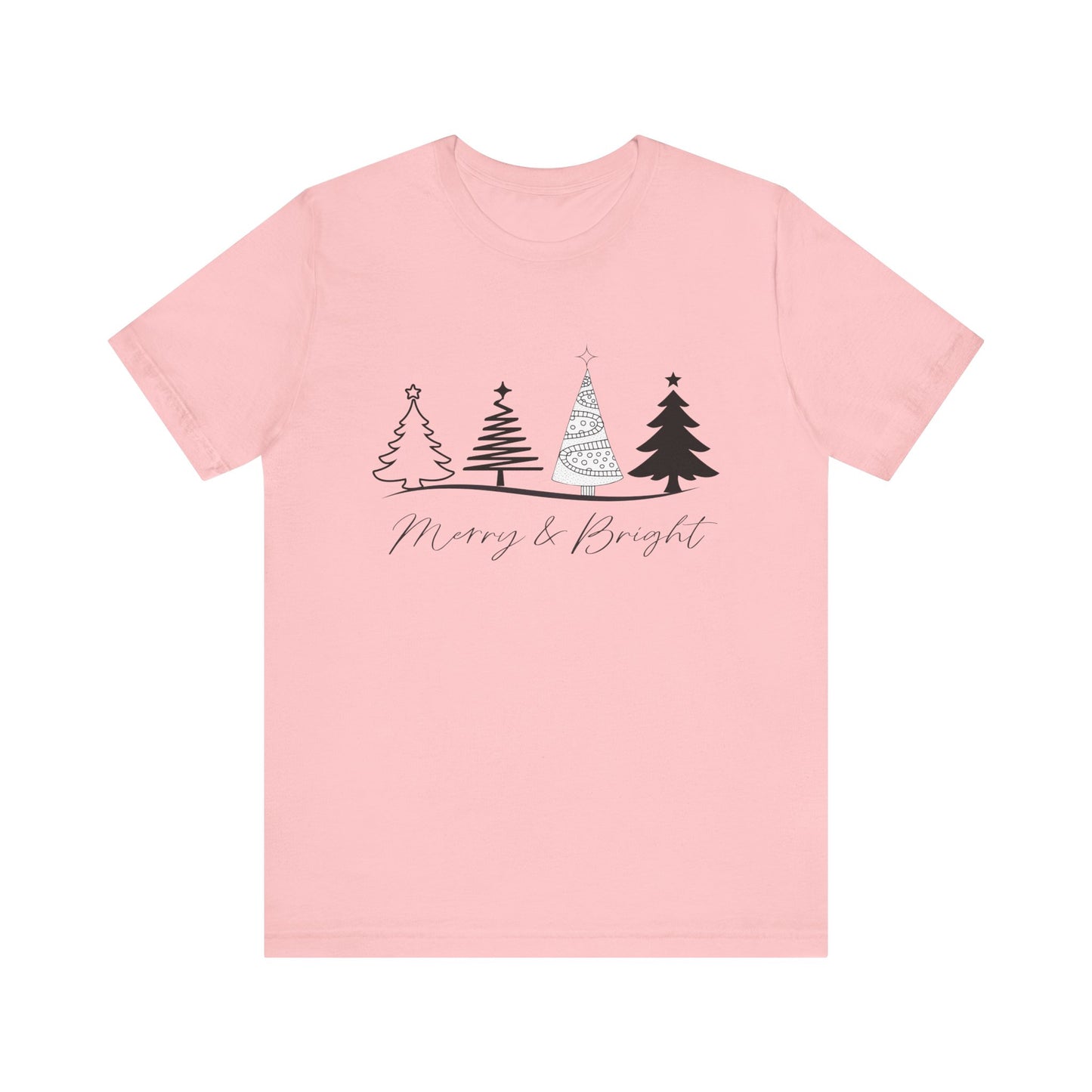 Merry and Bright: Festive Black Ink Christmas T-Shirt