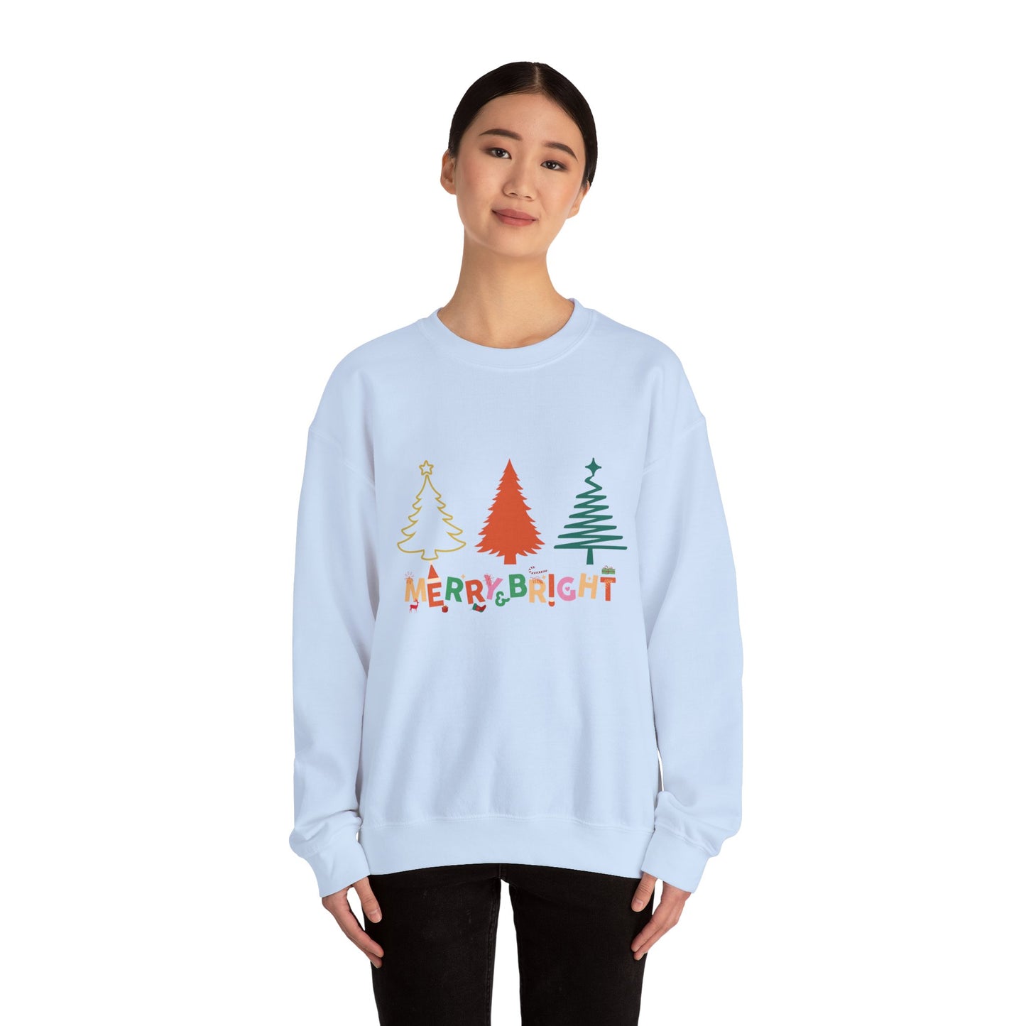 Merry and Bright Cute Christmas Crewneck