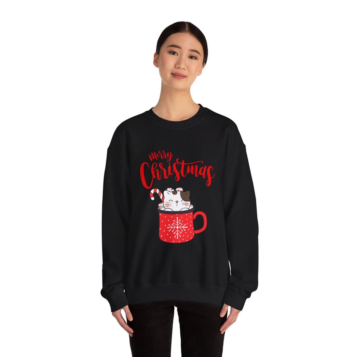 Christmas Cuteness: Kitty in a Cup Crewneck