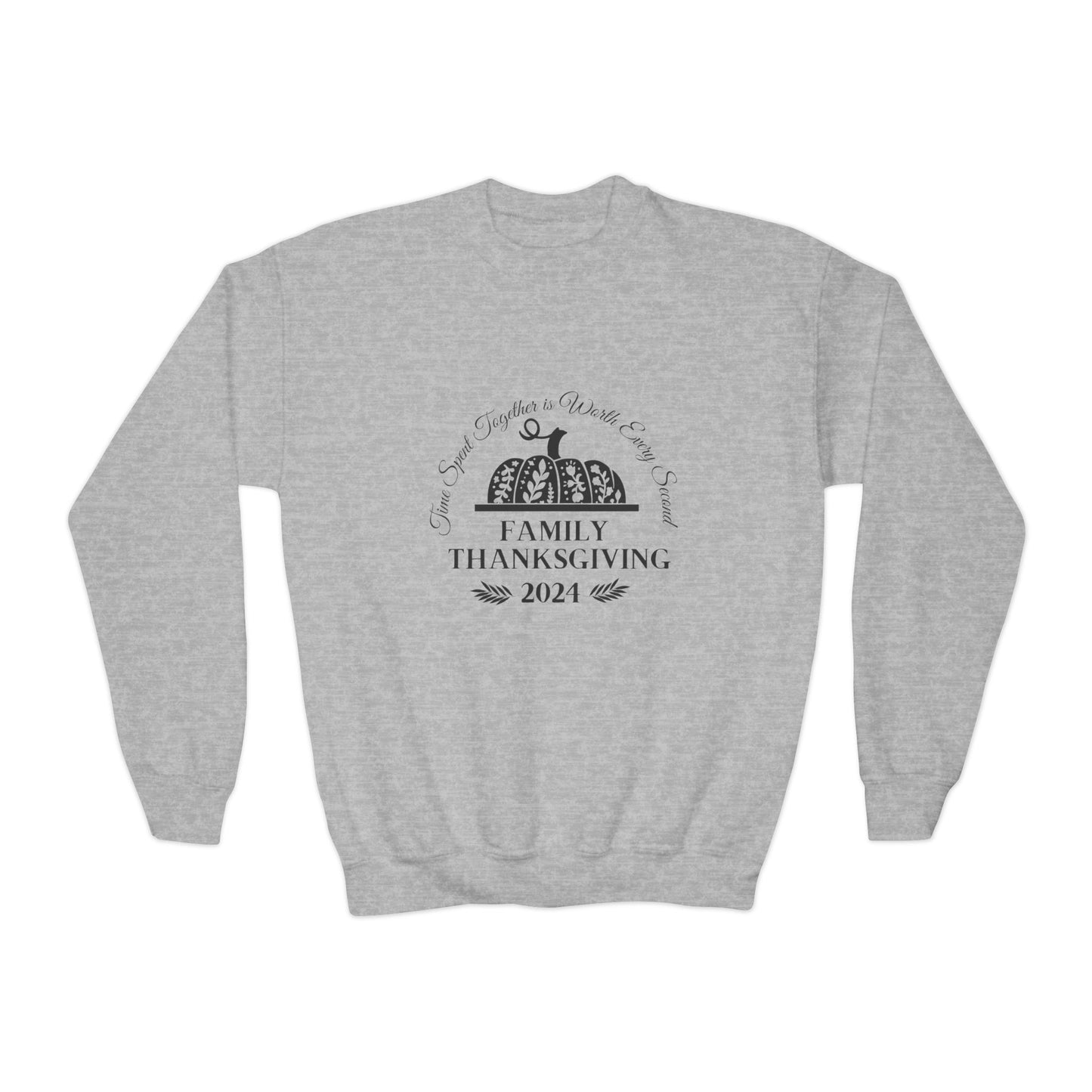 Family Thanksgiving 2024 Youth Crewneck Sweatshirt