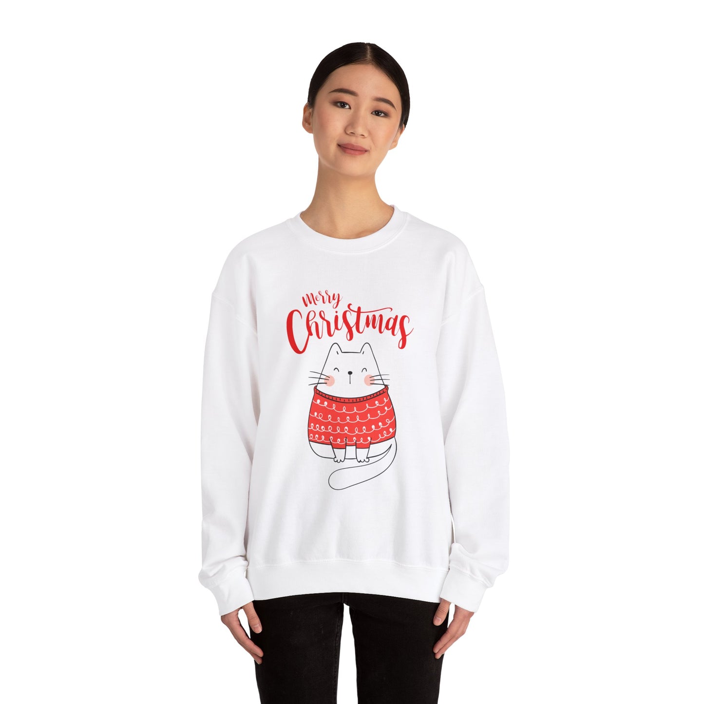 Purrfectly Merry: Cat in festive mood Crewneck