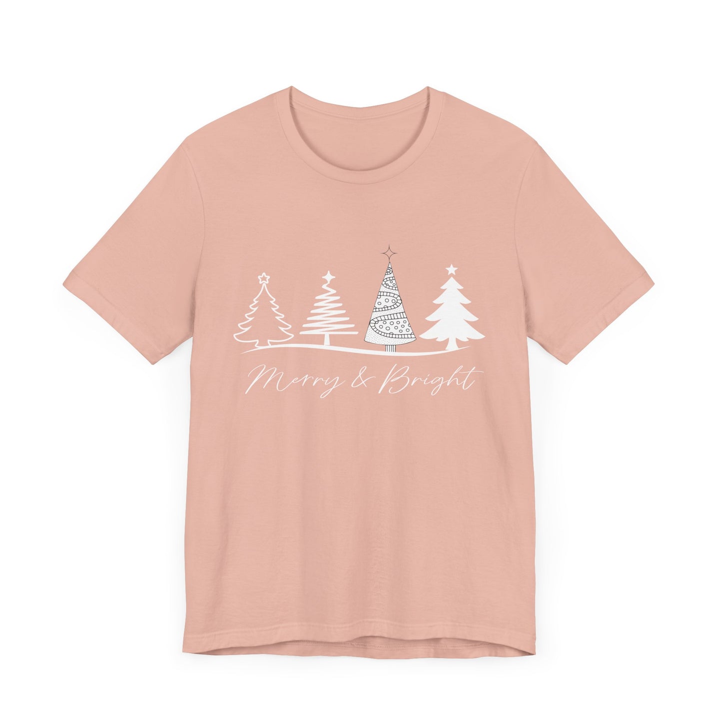 Merry and Bright: Festive White Ink Christmas T-Shirt