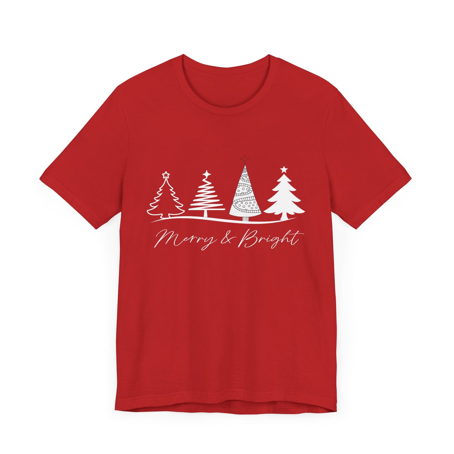 Merry and Bright: Festive White Ink Christmas T-Shirt