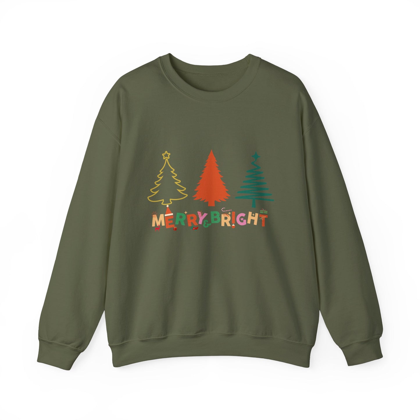 Merry and Bright Cute Christmas Crewneck