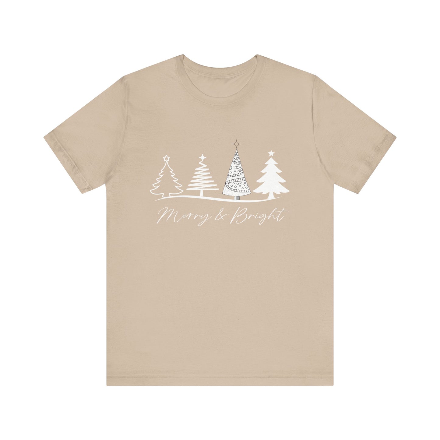 Merry and Bright: Festive White Ink Christmas T-Shirt