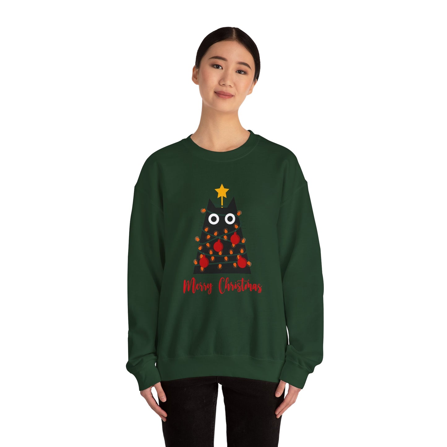 Festive Feline: Merry Christmas  Crewneck