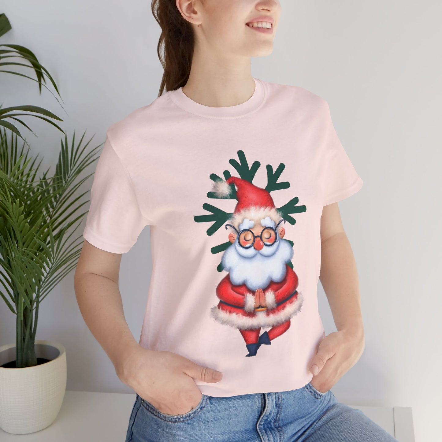 Calm & Bright: Meditating Santa Christmas T-Shirt